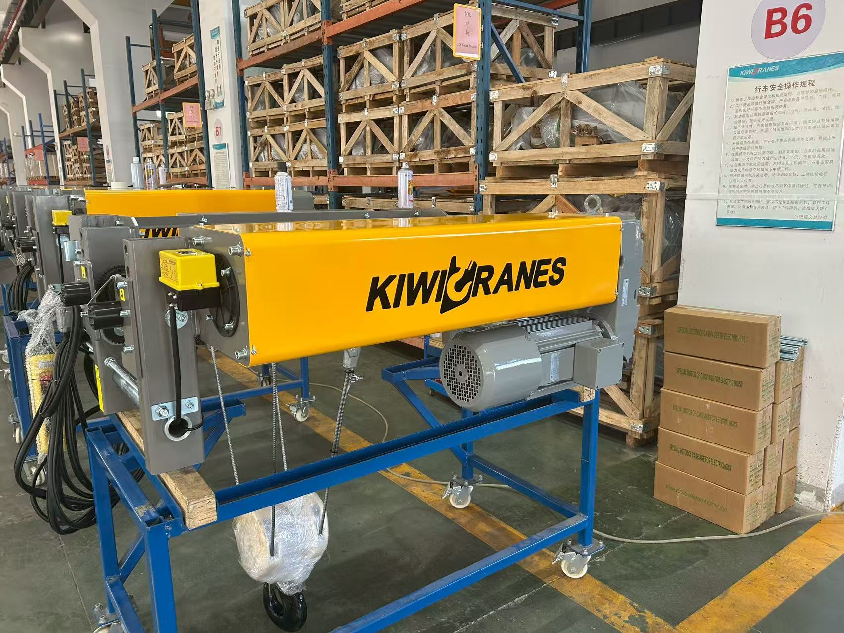 10 Ton Capacity Single Girder Wire Rope Hoist with Low Noise Operation ...