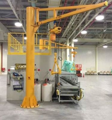 Free Standing Manual Jib Crane Slewing Jib 250kg With Electric Hoist