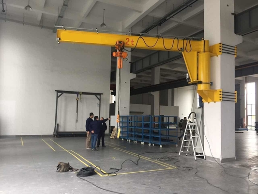 Wall Mounted Jib Crane With Electric Hoist Free Standing Low Clearance 250kg