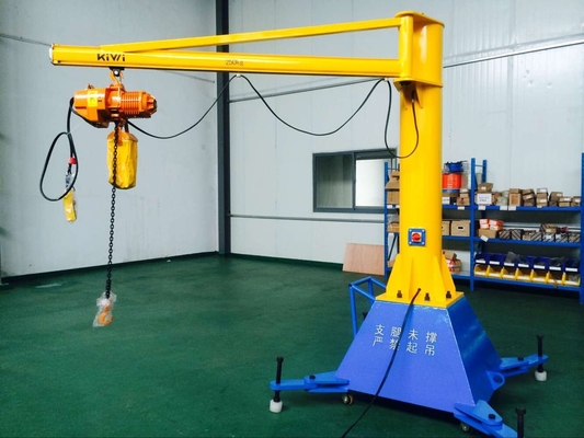 Column Mobile Electric Jib Crane 500kg Motorized Rotation 2-4m Span